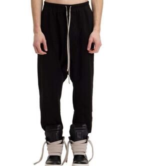 Rick Owens DRKSHDW SS22 Prisoner Drawstring Pants sz L Black Drop-crotch Joggers